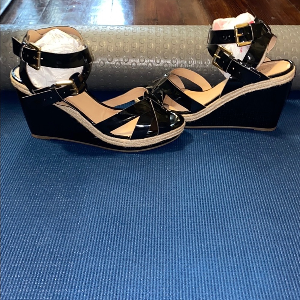 Women’s Black Patent Leather Wedges
